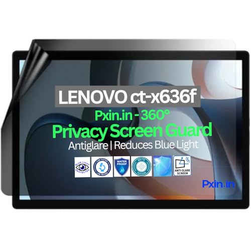 Image of Pxin Tablet Privacy Guard compatible with LENOVO ct-x636f | Screen protector | Anti-Glare | Blue light filter | 360 degree Anti Spy | Eye Protection