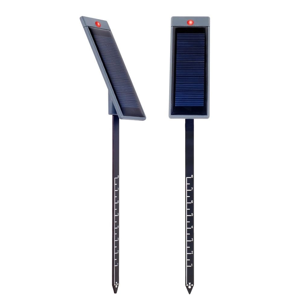 FACAIIO Plant Moisture Meter Solar Energy Soil Water Tester with Flashing Light Garden Pots Lawn Care No for battery Black