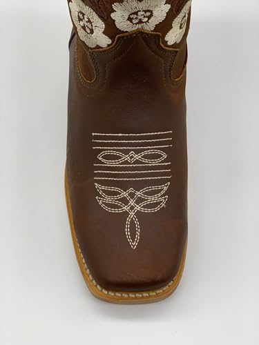 Women's Western Cowboy Boots with Embroidered Design, Brown3
