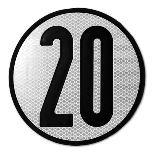 Placa V-4 Homologada Resina 200 mm – Velocidad Máxima Permitida 20 km/h – Señal Reflectante para Vehículos Especiales