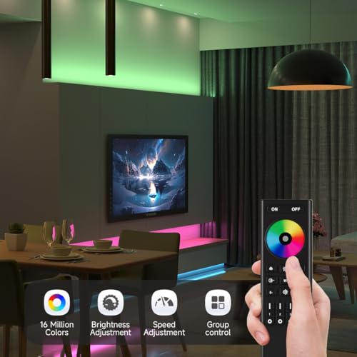 Image of SEZO 2.4G RF RGBW Controller Kit C04RF Controller & RC03RFB 4-Zone Wireless Remote Control Group Control Multiple Color Modes for 5050 FCOB RGBW LED Strips