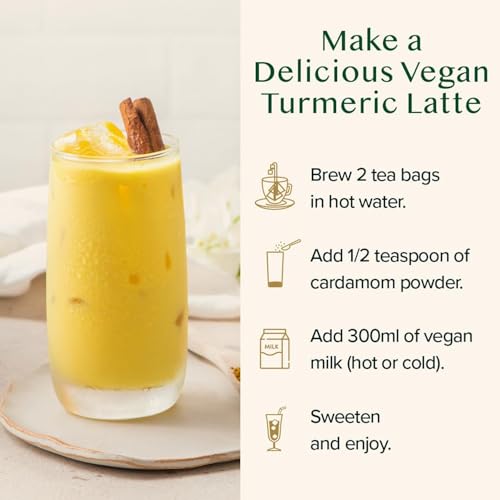 Image of VAHDAM Organic Turmeric Ginger Herbal Tea Bags (100 Pyramid Tea Bags) Caffeine Free, Non GMO | 100% Pure Herbal Blend - Savory & Spicy, Plant-Based Teabags | Resealable Ziplock Pouch (Pack of 2)