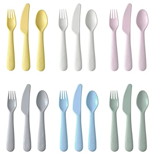 Image of Ikea Kalas 901.929.62 18-Piece BPA-Free Flatware Set, Multicolored