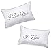 Produktbild Kissenbezüge für Paare, Aufdruck in englischer Sprache I love you und Love you more, für Sie und Ihn, 48,3 cm x 73,7 cm i love you & i know