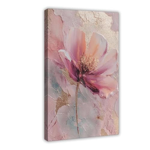 Poster abstrait minimaliste floral rose lot de 2 affiches sur toile de décoration 30x45 cm