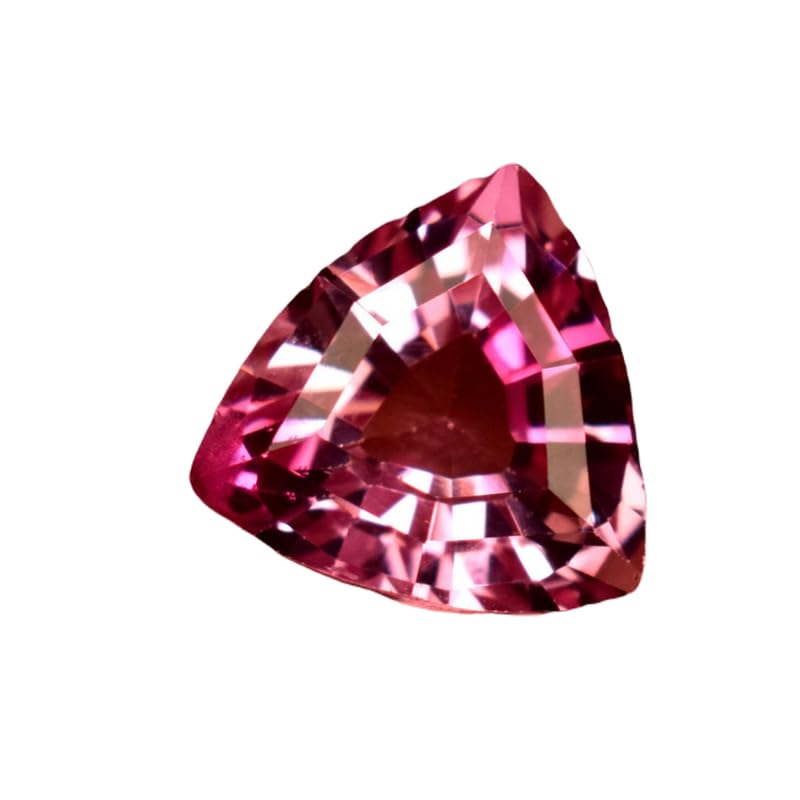 Saphir Padparadscha naturel trillion pour bague de fiançailles unique