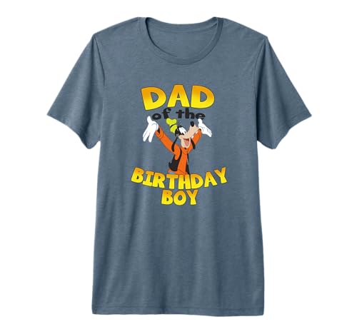 T-shirt Goofy Disney Dad of the Birthday Boy en coton premium pour anniversaire en famille