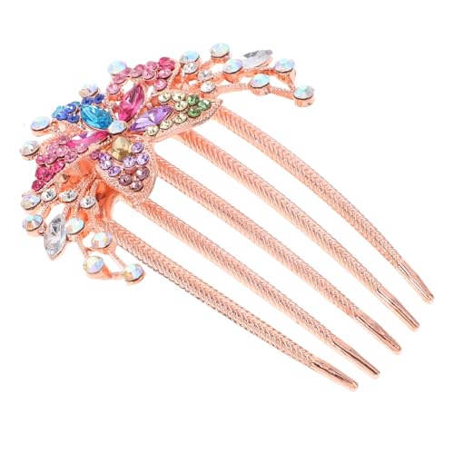 Beatifufu 4個入り ラインストーン ヘアコーム フラワー ヘアコーム クリップ 装飾ヘアアクセサリー 結婚式用
