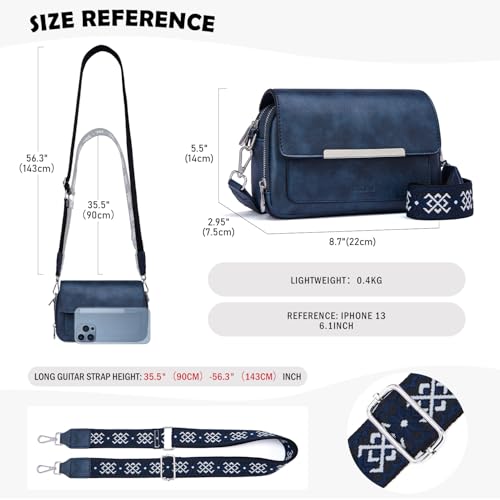 Roulens Crossbody Bags for Women, 2024 Vegan Leather Shoulder Handbags, Cell Phone Leather Handbag for Women with Adjustable Wide Strap - Image 4