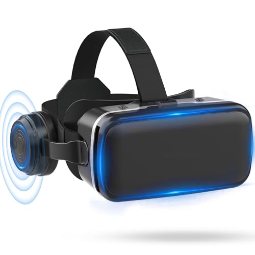 XWP Casco de Realidad Virtual 3D con Auriculares, Gafas VR con Lentes HD, Compatible con Smartphones iPhone y Android (4,7–6,8'), para Video y Películas, Juguete Niños y Familia