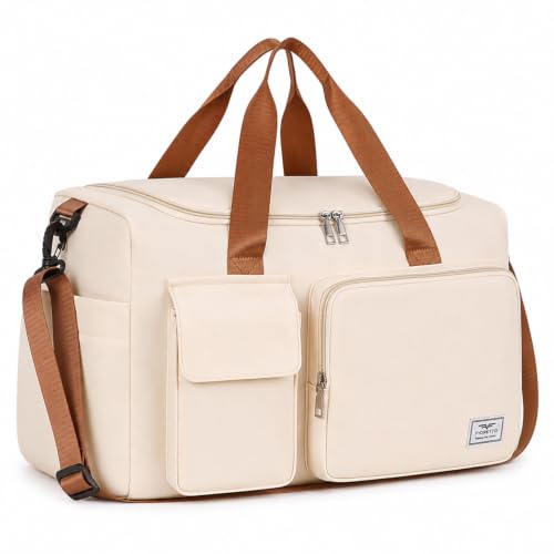 Image of FIORETTO Women's Gym Duffle Bag with Shoes Compartment, 30L Capacity, Ideal for Travel, Gym, Sports, Duffel, Weekender