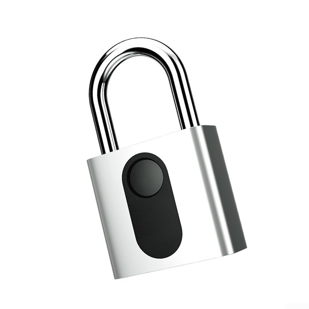 Cadenas intelligent pour empreintes digitales avec 60 empreintes digitales, application mobile via Oklock+, étanchéité IP65 en alliage de zinc et construction en acier inoxydable, 160 mAh