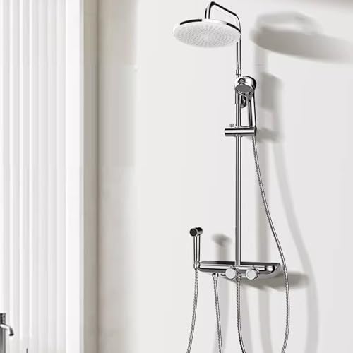 Robinet de douche réglable avec douchette à main multifonction 4 jets intégrés