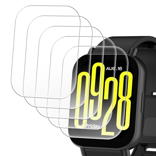 Simpeak Protector de Pantalla Compatible con Xiaomi Redmi Watch 5 Active, Anti-Arañazo, Dureza 9H, Sin Burbujas, HD Película Cristal Templado [5 Piezas]