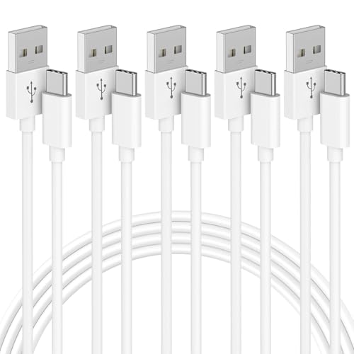 USB Type C ケーブル 1.5m 5本セット LpoieJun タイプC (USB A to USB C)ケーブル 3A出力で超急速充電 USB2.0準拠品 高耐久TPE素材 スマートフォン/タブレット/ゲーム機のタイプｃ機種に対応 (ホワイト)