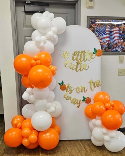 Image of Orange and White Balloon Arch Kit, ADOINBY 140Pcs White and Orange Balloons Confetti Balloon 18 12 10 5 Inch Different Size Balloons for Baby Shower Halloween Birthday Anniversary Party Decoration