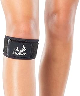 Adjustable Hypoallergenic Knee Strap with Gel Cushion for Patella Tendonitis, Osgood-Schlatter, and Patellofemoral Pain Relief - by BioSkin (L-XXL)