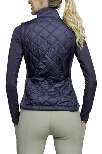 Kastel Denmark Women's Lightweight Sleeveless Quilted Puffer Vest | Full Zip Solid Color with Zipper Pockets and Stand Collar2