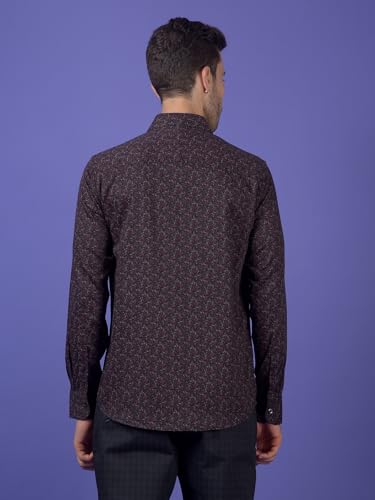 Image of Crimsoune Club Men's Wine Printed Shirt