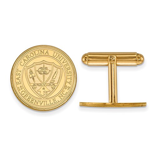 Sterling Silver w/GP LogoArt East Carolina University Crest Cuff Link
