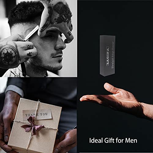 Lagipa Straight Razor Shaving Kit - Shave Ready Straight Edge Razor For Men With Strop & Case, Barber Straight Razor Knife, Classic Reusable Vintage Straight Razor Blade, Rosewood Handle, Carbon Steel #TOP6