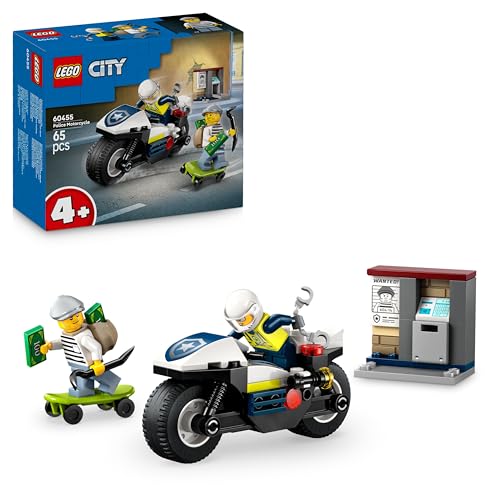 LEGO City Persecución en Moto de Policía - Juego Policial con Moto de Juguete,...