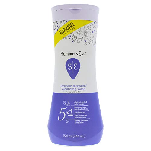 Image of Summer's Eve Feminine Wash, Delicate Blossom, Daily pH-Balanced Body Wash for Women, Feminine Care to Remove Vaginal Odor, Gynecologist Tested, 15 Fl Oz (Pack of 2)