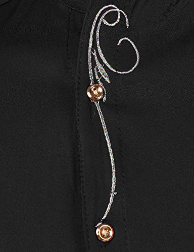 ZEROYAA Men's Luxury Gold Embroidery Design Slim Fit Long Sleeve Button Up Dress Shirts4