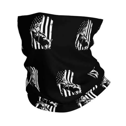 Bull Riding American Flag Neck Gaiters Face Masks Scarves Sun Protection Balaclavas Headbands Unisex
