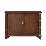 YWUFUART 40' Solid Wood Buffet Storage Cabinet,Vintage Console Table with Adjustable Shelf,Retro Sofa Table with Solid Pine Wood Legs for Living Room,Entryway,Light Espresso