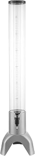 Beer Tower 3L/100oz - Beverage Dispenser with Spigot & Ice Tube, Margarita Tower, Mimosa Tower, Perfect Drink Dispensers for Parties, Drink Tower, Holds 6 Pints of Beer (Silver)