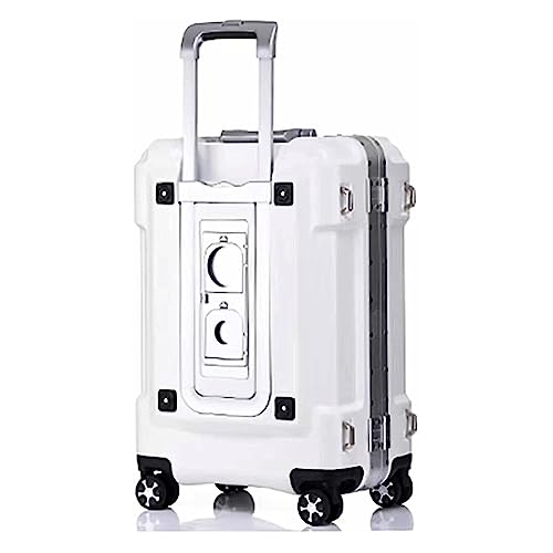 Suitcase with Wheels, Large Capacity Suitcase Safe and Reliable Lock Luggage Compression Suitcase,Black 1-54 * 35 * 23CM (White 2 54 * 35 * 23CM)