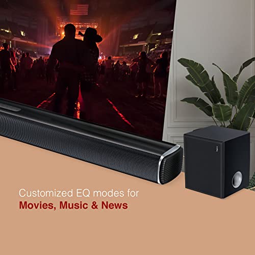 Image of FINGERS Octane-100 Multimedia Sound Bar with Powerful 100 Watts, Subwoofer, Bluetooth, USB, AUX, Optical, HD Interface (ARC), Wall Mountable & Remote Control