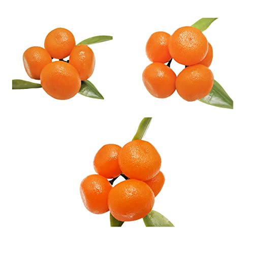 EABYMOR Lot de 3 mini fleurs artificielles oranges artificielles pour table de cuisine, bol de photographie, décoration pour la maison, fête Cover