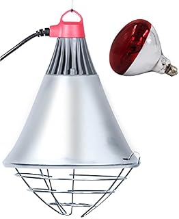 Poultry Heat Lamp with 250W Infrared Bulb (High/Low Switch) for Chick Puppy Kitten Kennel