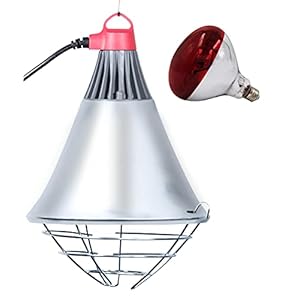 Poultry Heat Lamp with 250W Infrared Bulb (High/Low Switch) for Chick Puppy Kitten Kennel