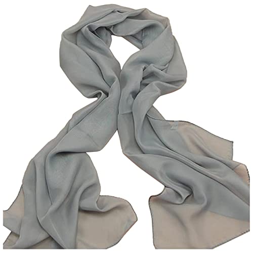 Women's Solid Chiffon Scarf, Lightweight Soft Sheer Long Head Wrap Shawl Scarves for All Season Silk Scarves