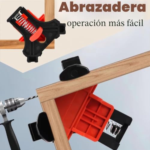 Miniatura 5 de Sargentos Para Esquinas,6pcs Abrazaderas De Esquina,Abrazaderas De Ángulo Recto,Para Construir Cajas De Madera,Marcos De Cuadros,Buzones,Cajoneras