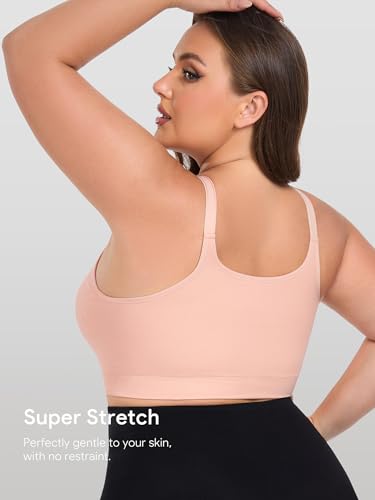 Image of Angelhood Women's Non-Padded Minimizer Sports Nursing Bras Wirefree Full Coverage Large Bust Light Support Sport