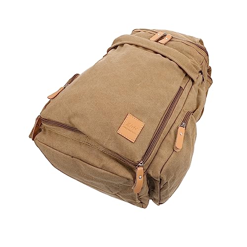 YARNOW 1Pc Large Capacity Canvas Backpack for Men Retro Outdoor Rucksack with Strap Lightweight Durable for Travel Hiking and Camping Activities