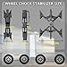 Camper X-Shaped Wheel Chock Stabilizer, 2 Sets RV Stabilizer Wheel Chock Scissor, X Chocks Wheel Stabilizer for Travel Trailer Allow Drill Adjust with Hex Socket, Tool Kit and Password Locks-Black