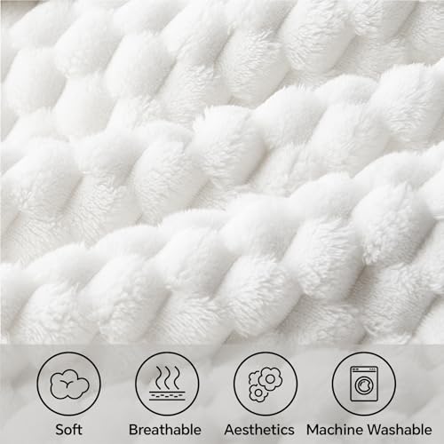 Image of BEDELITE White Throw Blanket for Couch, Soft Cozy Gifts for Women, 50 * 60