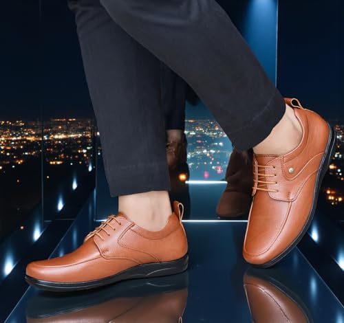 Image of Restroad Men's Formal Shoes | Synthetic Leather Lace-Up Office Wear Shoes for Men