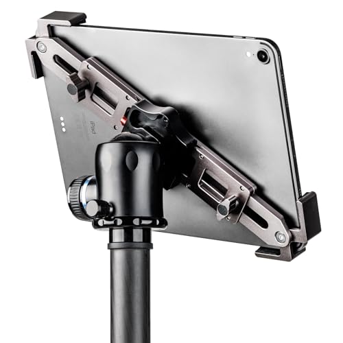 Snaptools Tablet Stativhalterung für iPad Pro 13 12 9 11 iPad Air Surface Galaxy 9 bis 13 Zoll usw.; Stativgewinde 1/4 Zoll und 3/8 Zoll Arca-Swiss kompatibel