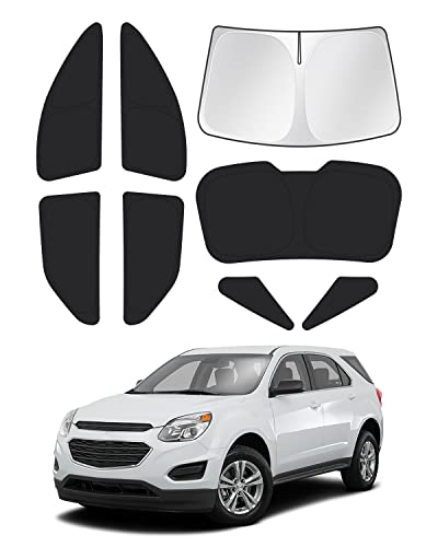Image of Canvcle Windshield Sun Shade for 2010-2017 Chevrolet /Chevy Equinox Accessories Side Rear Window Shade Cover Sun Visor Shield Privacy Protection Keep Vehicle Cool Black 8PCS