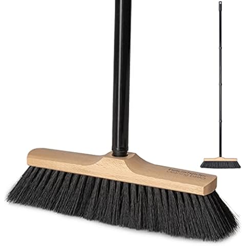 Hausfelder Horsehair Mix Indoor Broom with Handle, Fine, Soft, Strong Dust-Binding Wooden Broom (30 cm) Cover