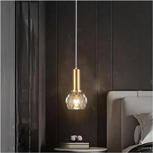 Lustre de chevet cristal compact idéal pour éclairer un comptoir de bar