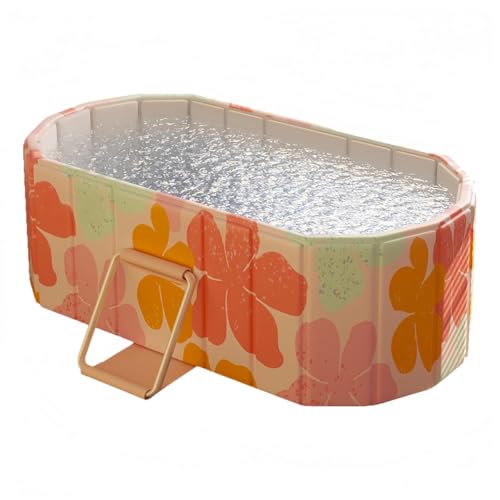 samchuポータブルバス折りたたみバス簡易バス露天風呂水浴はコンパクトで組み立て不要収納も便利持ち運びも便利長時間保温お子様大人用家庭用 (1.5m,花の間の粉)