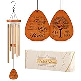 Leebbsin 40th Anniversary Wedding Wind Chime, Happy 40th Anniversary Romantic Gifts for Couple, Parents, Wife, Husband, Friends, Ruby Anniversary Keepsake Gifts Ideas