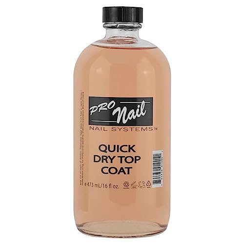PRONAIL - Quick Dry Nail Polish Top Coat 16 Oz - Professional Strength, Long Lasting, Manicure and Pedicure - Fast Dry, High Gloss Shine and Chip Resistant